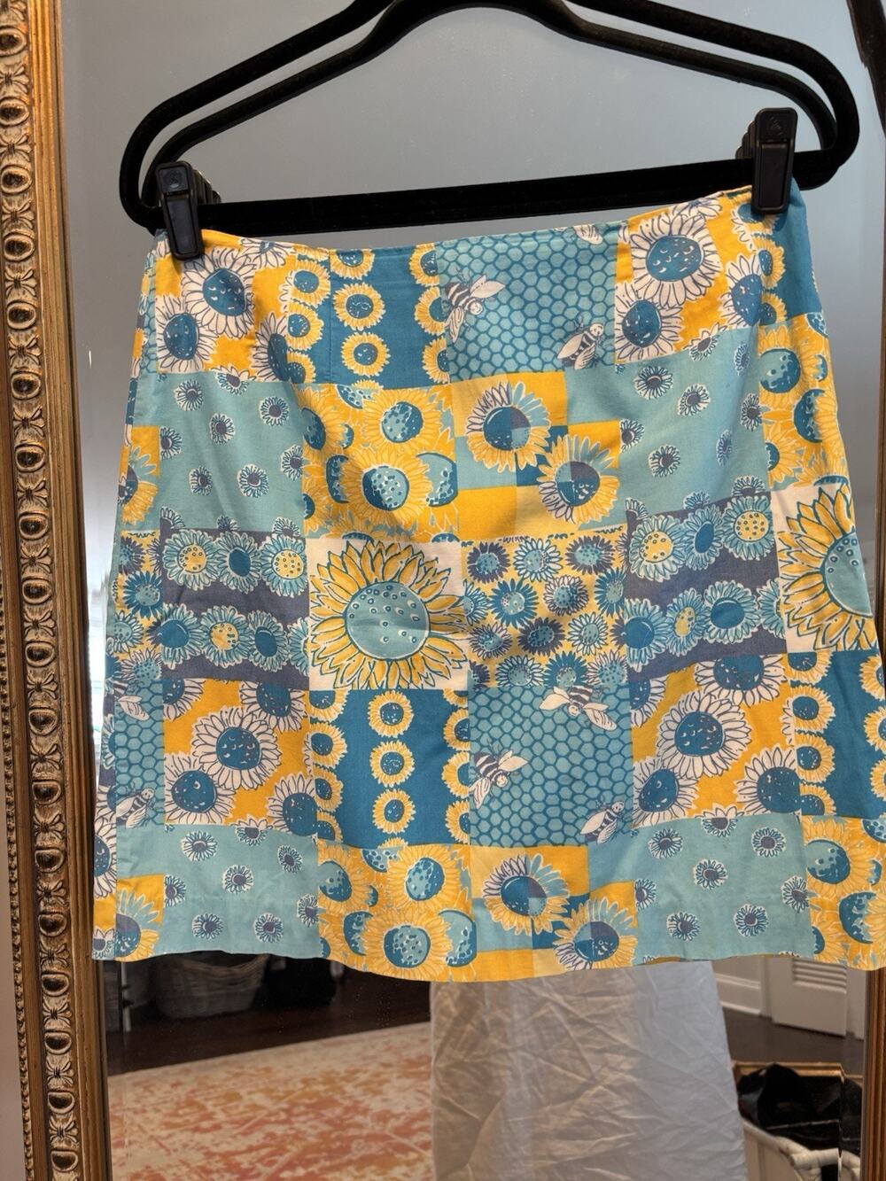 Vintage Lilly Pulitzer Mini Skirt, Bees, Sun, Cotton, 10